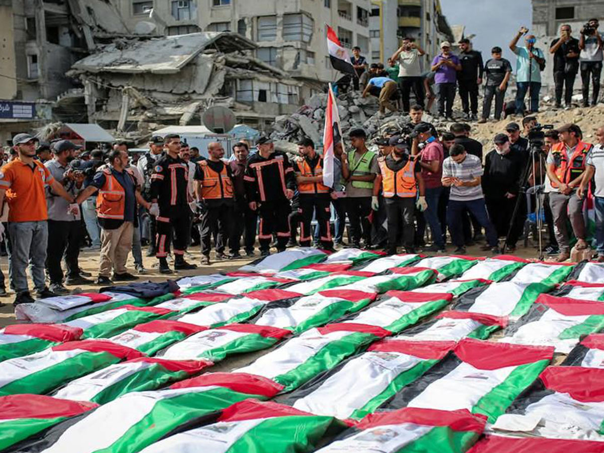 تشييع جثامين فلسطينيين في غزة